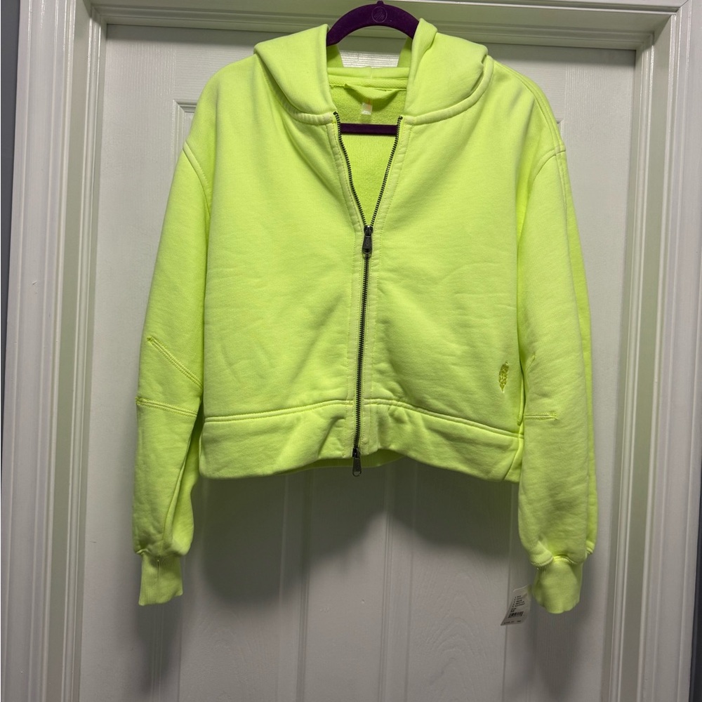 NWT‼️FP MOVEMENT A Cut Above Zip up hoodie XS - Neon Yellow/Green